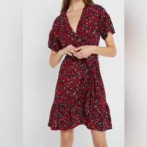Michael Kors Floral Wrap-Style Midi Dress